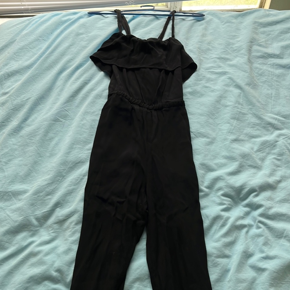 Madewell black solid jumpsuit
